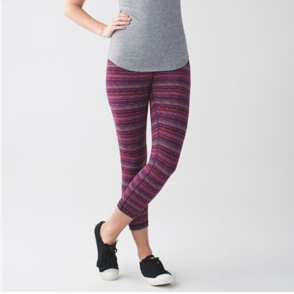 lululemon athletica Pants - Lululemon Space Dye Twist Regal Plum Alarming High Rise Wunder Under Crop 8